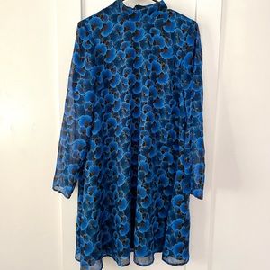 Y.A.S. Midi Black & Blue Dress S